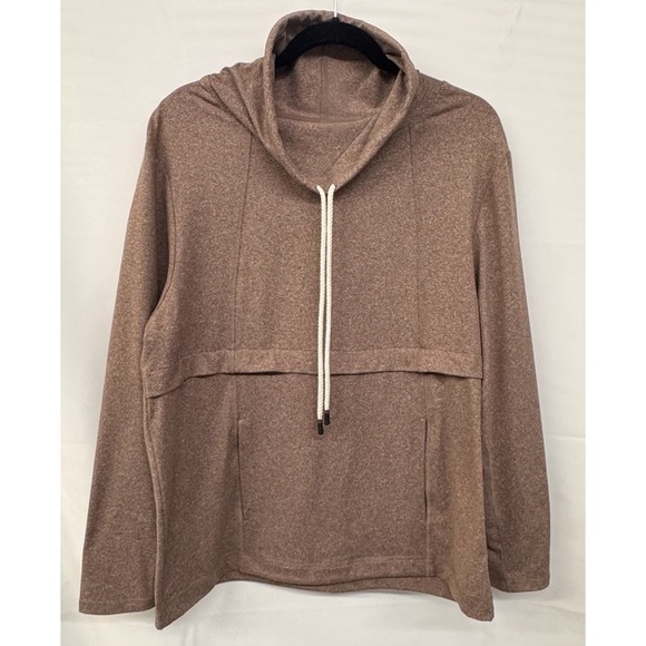Comfy USA Tops - Women's Soft Knit‎ Hoodie Pullover Brown Heather Size L Super Comfy